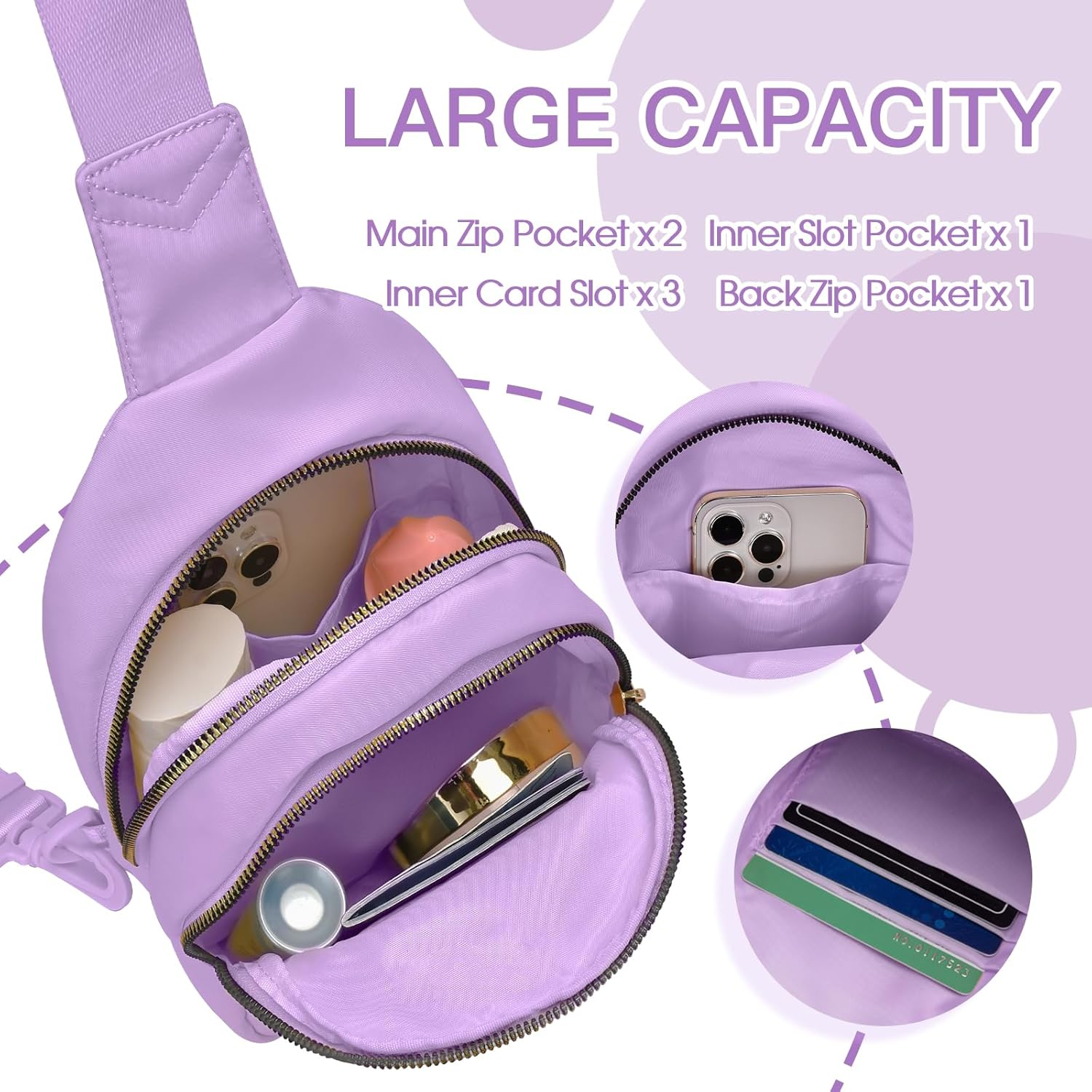 Viverte Birthday Gifts for 7 8 9 10 11 12 13 Year Old Girls Small Initial Sling Bag Cross Body Bag Fanny Pack for Girls image number 6