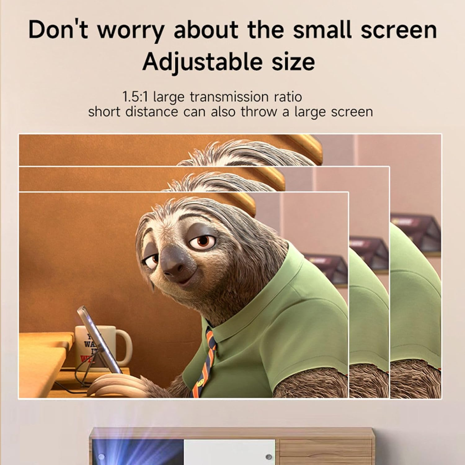 Oolong Mini Projector 4K 1080P Portable Projector Support with Android System Wifi 6 BT 5.0, Smart Projector Auto Horizontal Correction, 180&deg;Rotatable Outdoor Movie Projector for Phone/Laptop//Tv image number 4