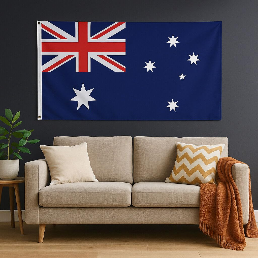 180X90Cm Australian Flag &ndash; Premium Outdoor Aussie Flag for National Pride & Sports, Heavy-Duty, Fade-Resistant, with Eyelets, Perfect for Australia Day Celebrations (1) image number 2