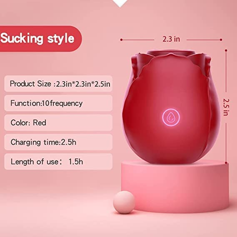 Act as Rose Gift, Red Rose Toy, for Women, Silicone, Washable and Rechargeable image number 1