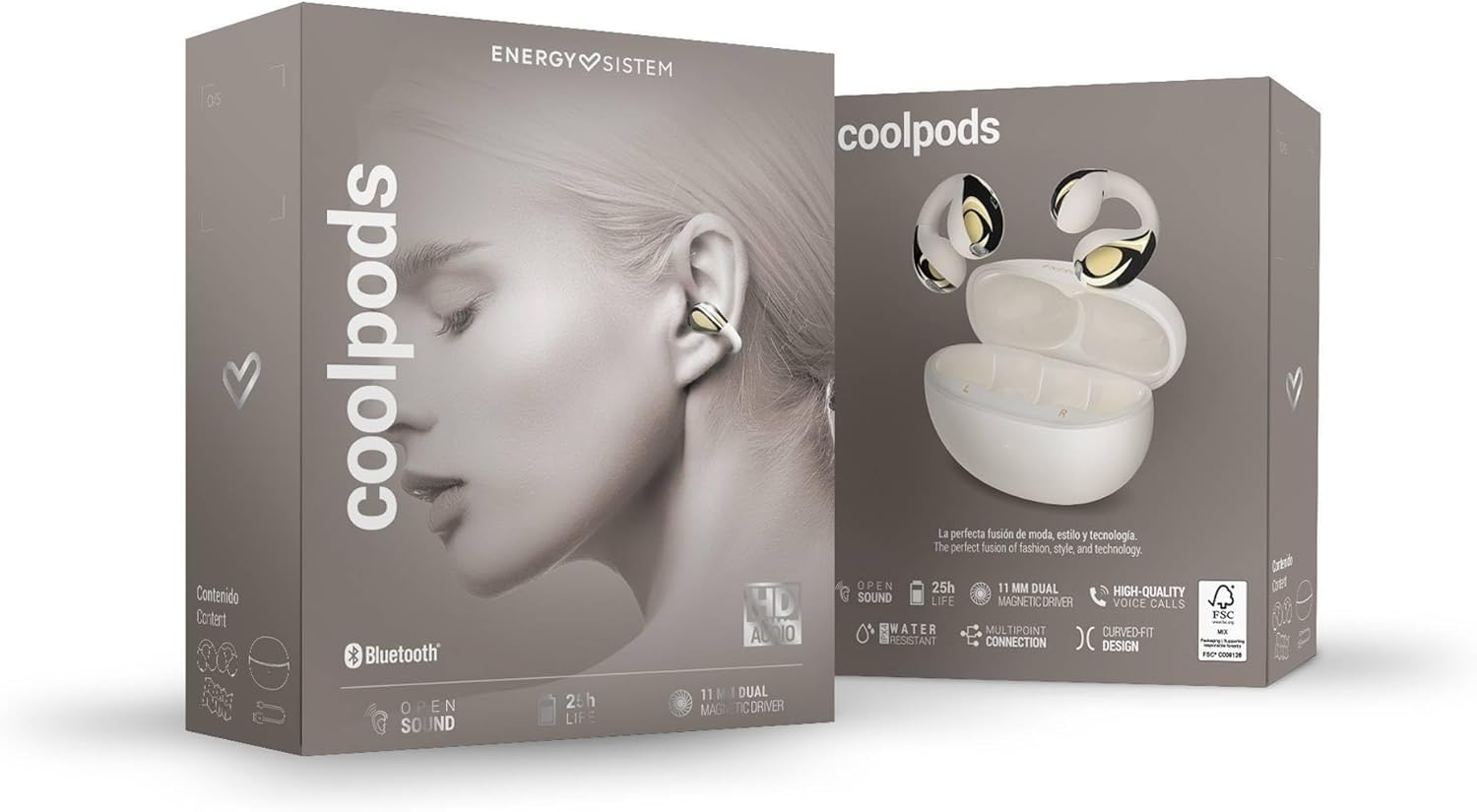 Energy Sistem Coolpods Open Sound Wireless Bluetooth Headphones, 25 Hours Battery, Noise Cancelling for Calls, IPX4, Waterproof, Comfortable and Flexible image number 4