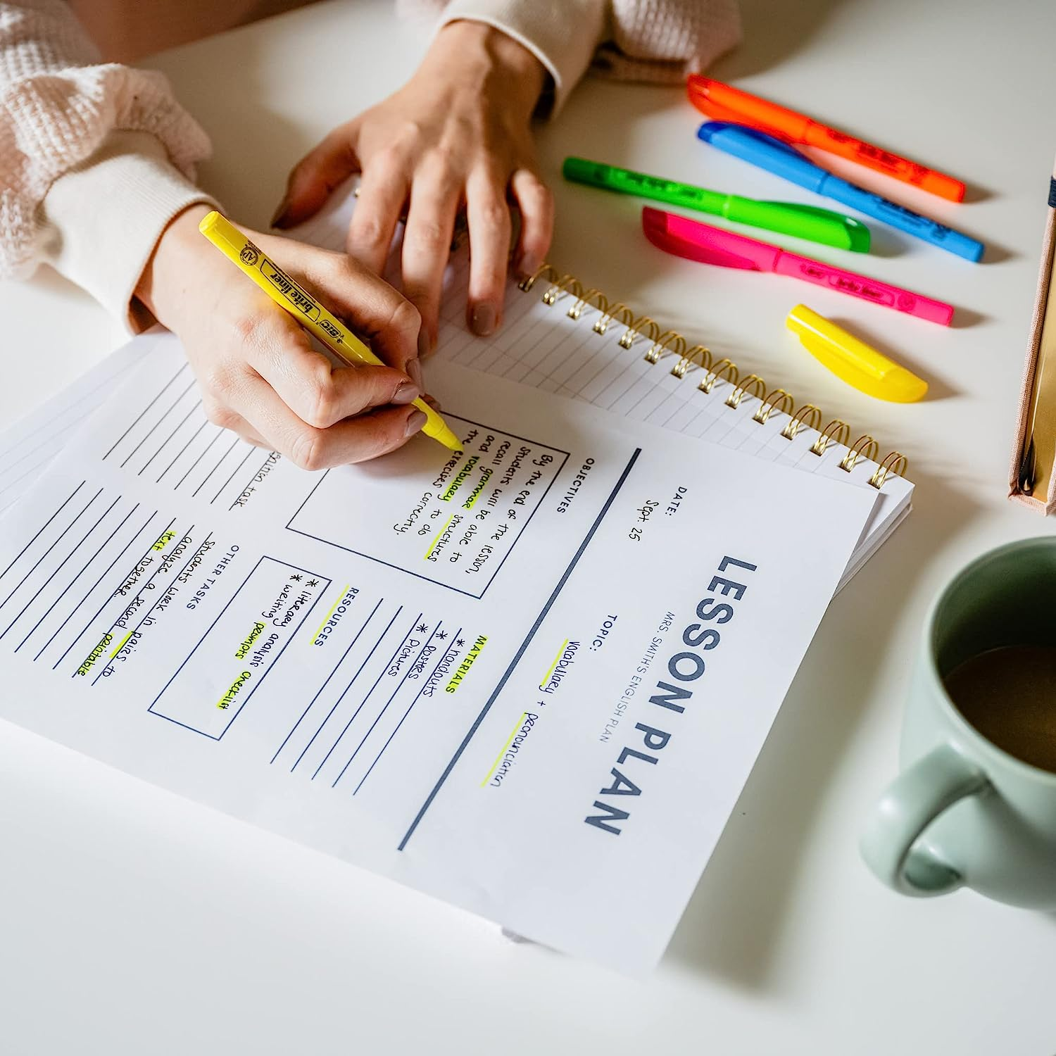 BIC Brite Liner Highlighters, Chisel Tip, Assorted Colors, 5-Count image number 6