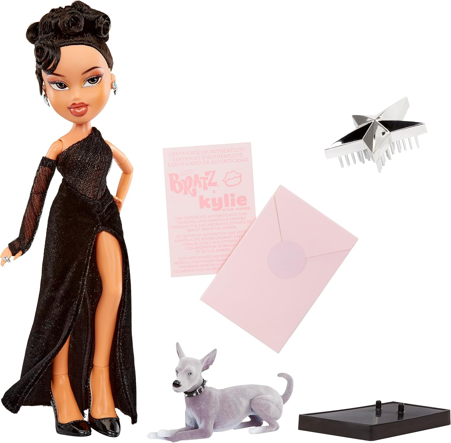 Bratz X Kylie Jenner - Night Fashion Doll with Evening Gown, Pet Dog, and Poster image number 1