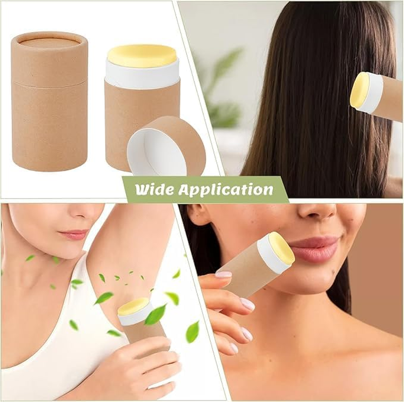 Paperboard Lip Balm Tubes, 10 Pieces Empty Kraft Paper Chapstick Tube Container, round Shap Empty Kraft Paper Jar Tube, Brown - Black image number 7