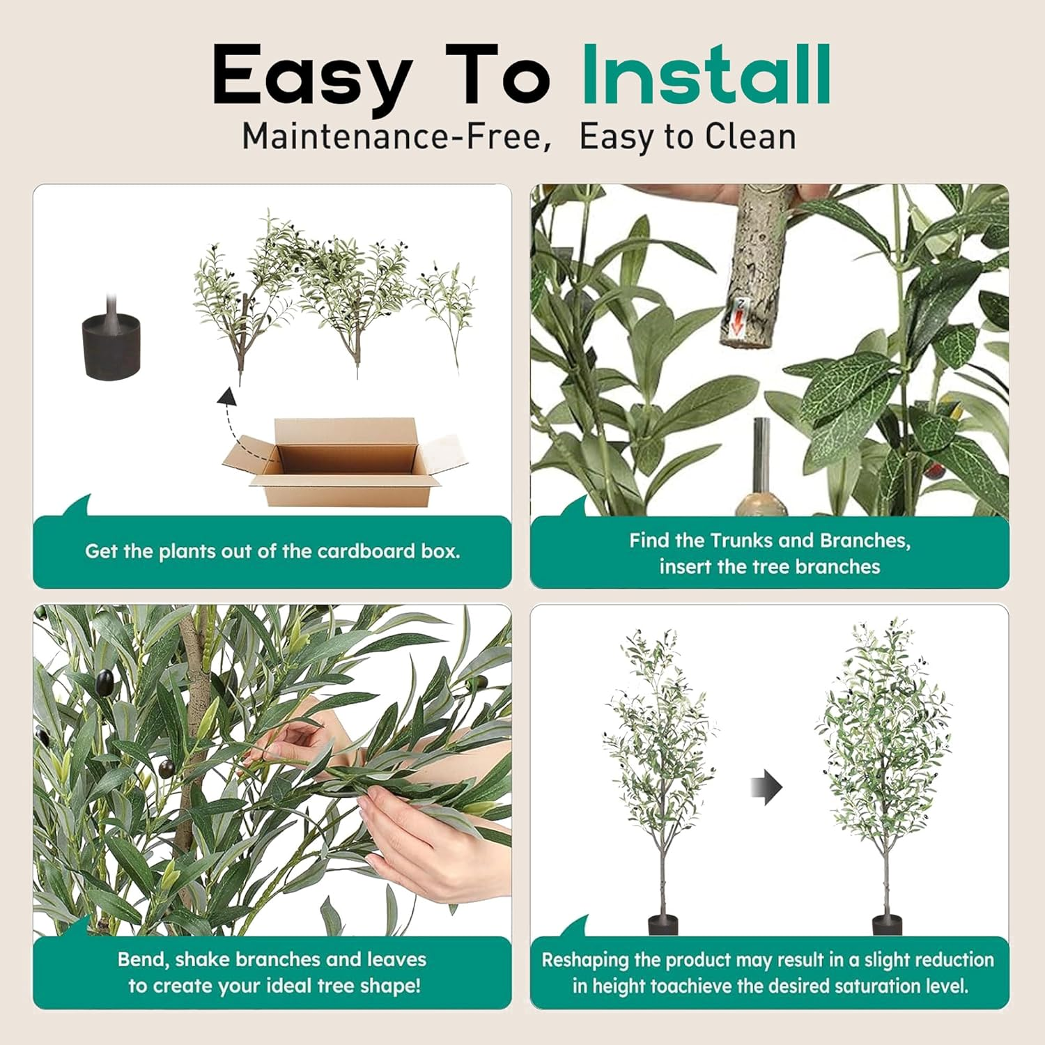 TUXOIUBA Artificial Olive Tree, 180Cm Tall Faux Silk Plant with Natural Wood Trunk and Lifelike Fruits for Home Office Decor, Indoor Fake Potted Tree for Modern Home Office Indoor Outdoor Decor image number 6