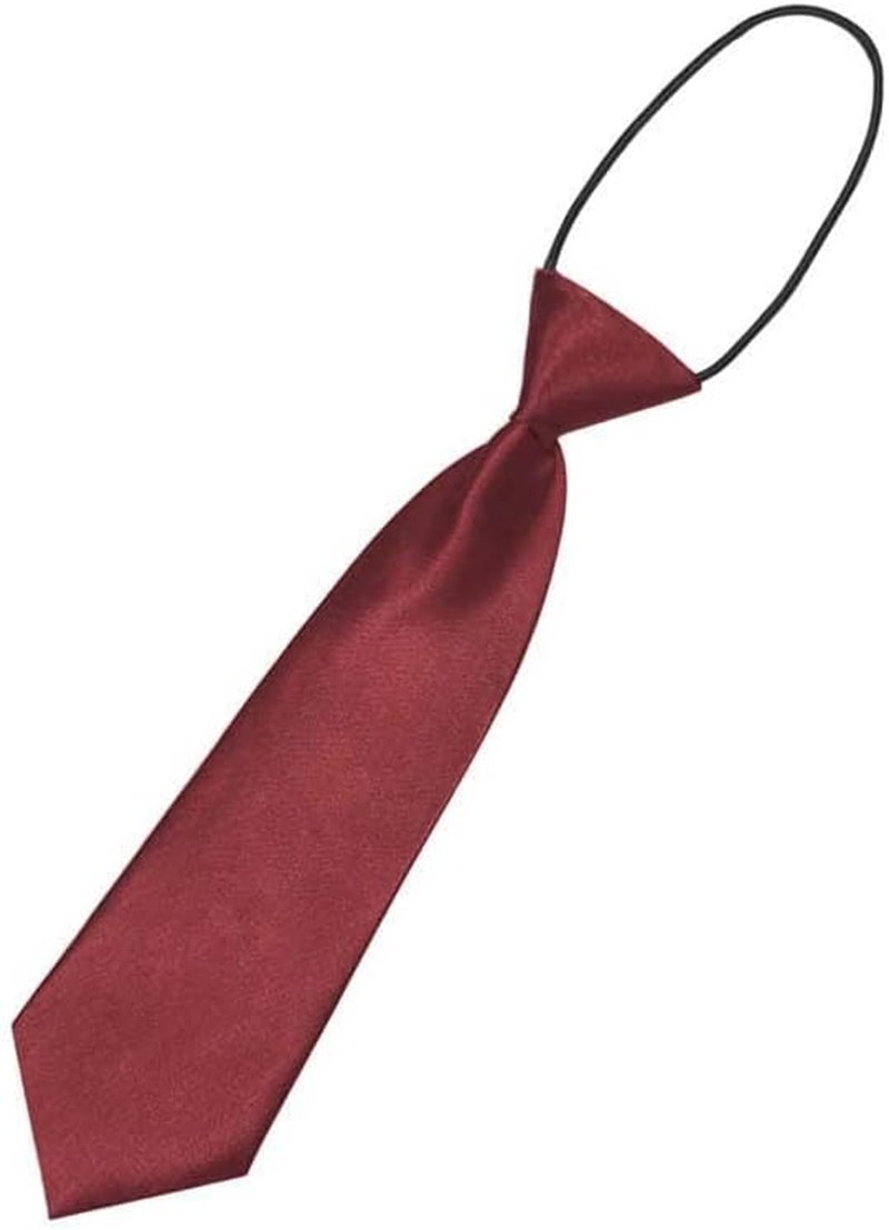 Young School Boy, Kids, Child, Toddler Wedding Solid Color Elastic Ties Necktie image number 3
