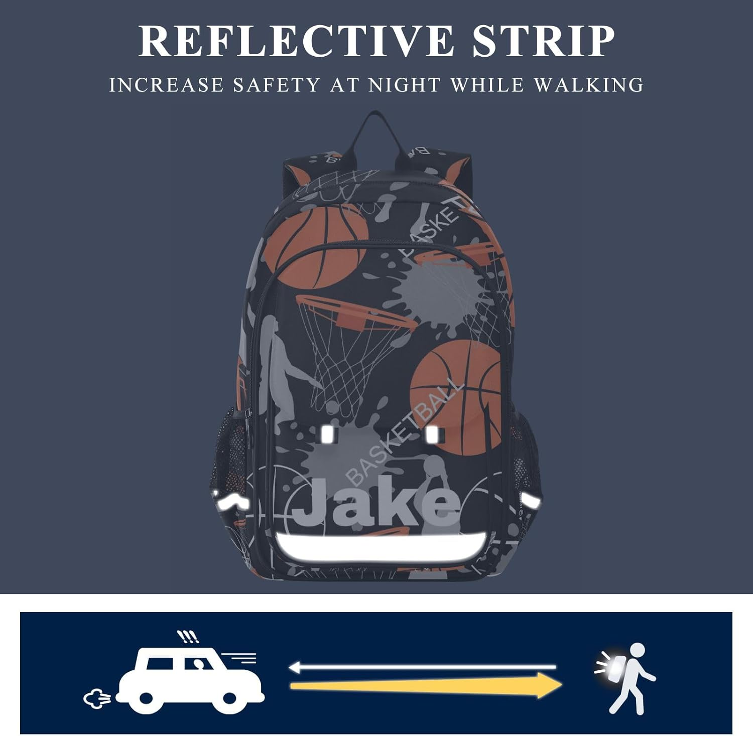 RPLIFE Basketball School Backpacks for Kids, Cool Boys Backpack, Kids Backpack for School image number 4