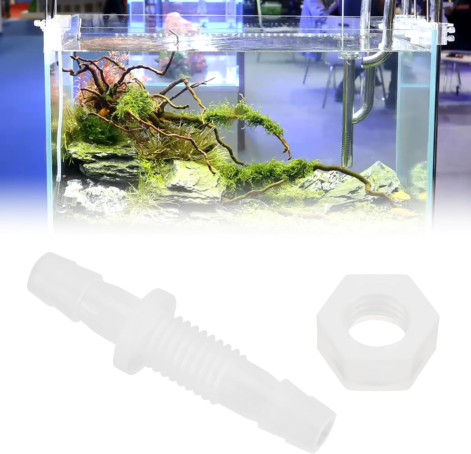 4Pcs 6Mm Plastic Pagoda Connectors Plastic Straight through Connector Barb Connector Plastic Straight In-Line Connector Plastic Hose Connector Fish Tank Accessories image number 5