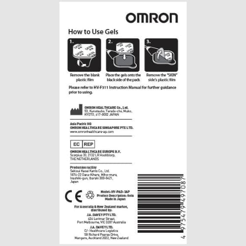 Omron HVF311 Electronic Nerve Stimulator for Drug-Free Pain Relief &ndash; Soothing Heat with 6 Massage Modes, Soft Touch Pads, Compact Design, LCD Screen and 2+2 Year Warranty