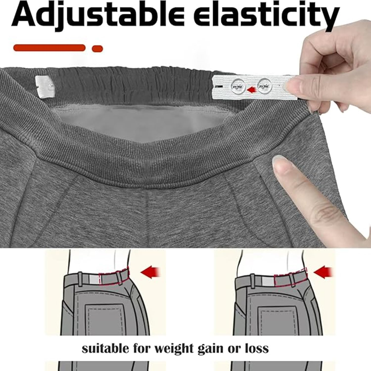 Kids Waist Adjuster Jean Pants Tightener for Waist Button Clips Suitable for Both Men and Women (White) image number 3