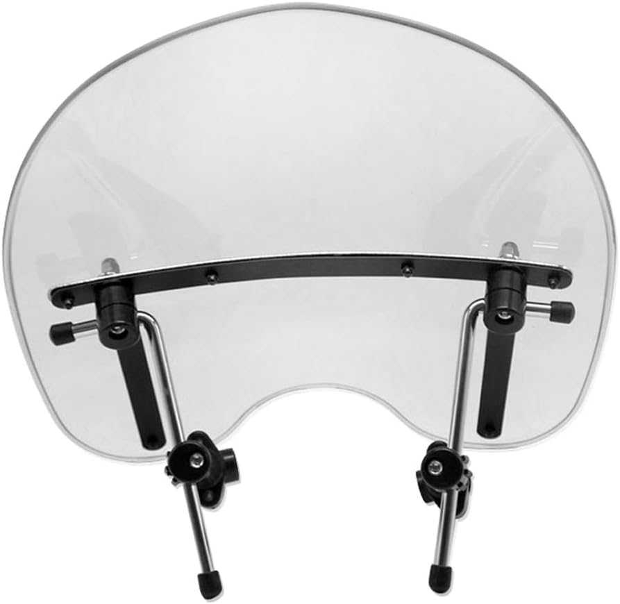 Baosity Universal Motorcycle Windshield Windscreen 19X17 Inch Compatible with Most Motorcycles Cruiser - Clear