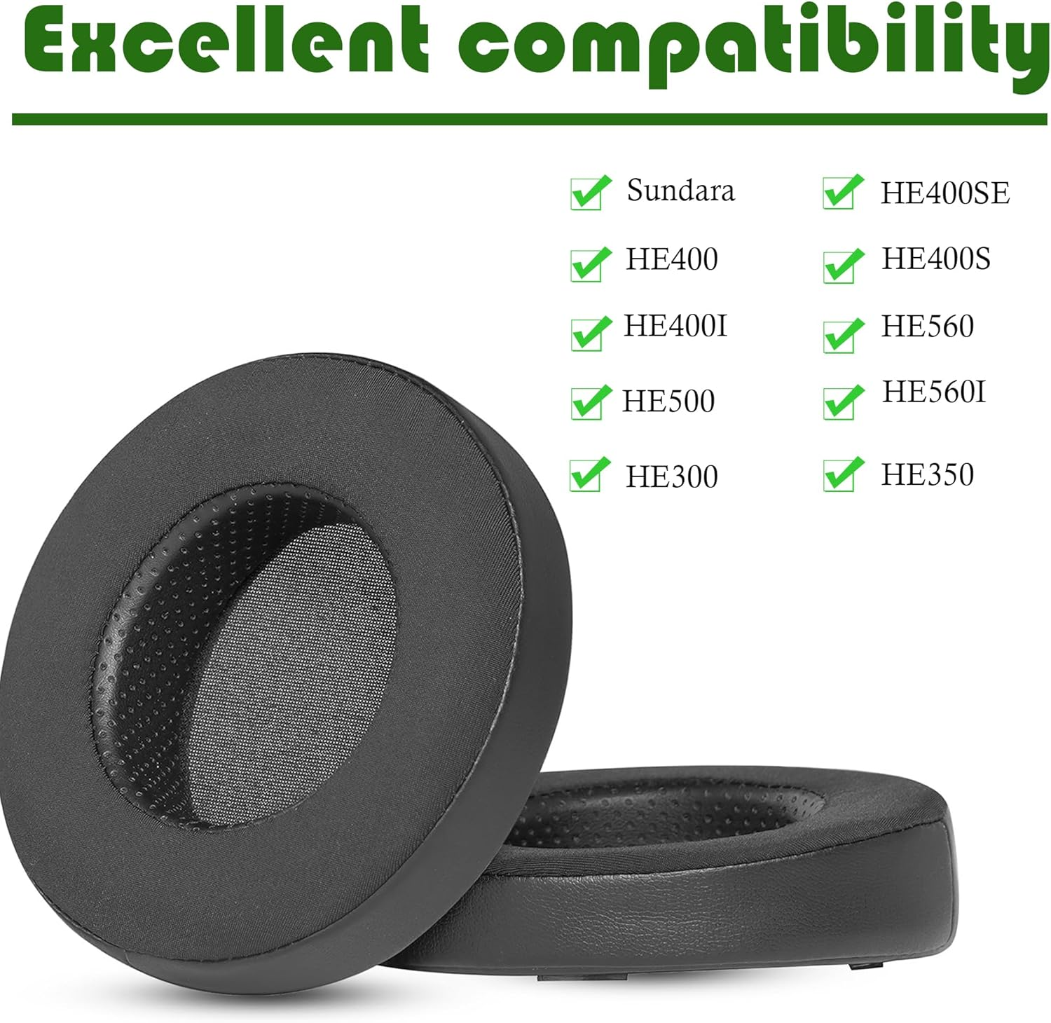 Cooling Gel Ear Pads Gobelieve Protein Leather Replacement Ear Pads Compatible with Hifiman Sundara HE400 / HE400SE / 400I / 400S / HE560 / 560I / HE500 / 300/350 Headphones image number 1