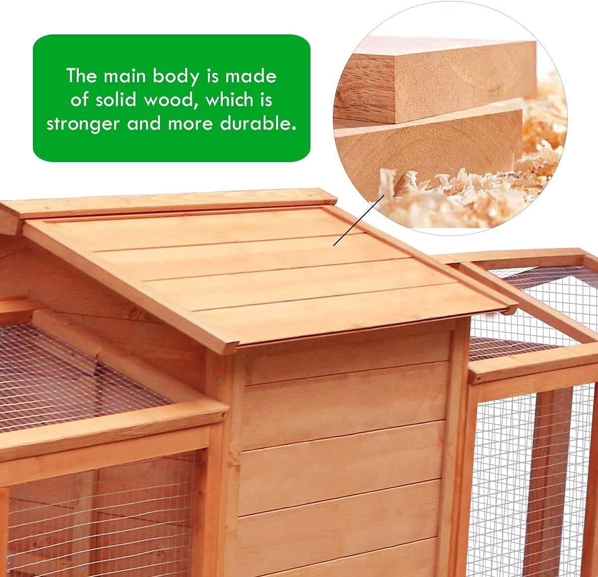 Petscene Chicken Rabbit Coop Wood Hen House Hutch Poultry Cage 284Cm image number 4