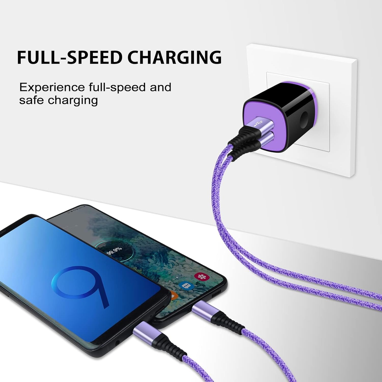 S25 Ultra USB C Cable [2-Pack, 3FT] USB a to USB C Charger Cable Fast Charging Cord Type C Compatible with Samsung Galaxy S25+ S25 S24 Ultra FE S23+ S23 S22 A36 A56 A15 5G A06 A35 A55,Pixel 9 8A 7 Pro - Blue image number 3