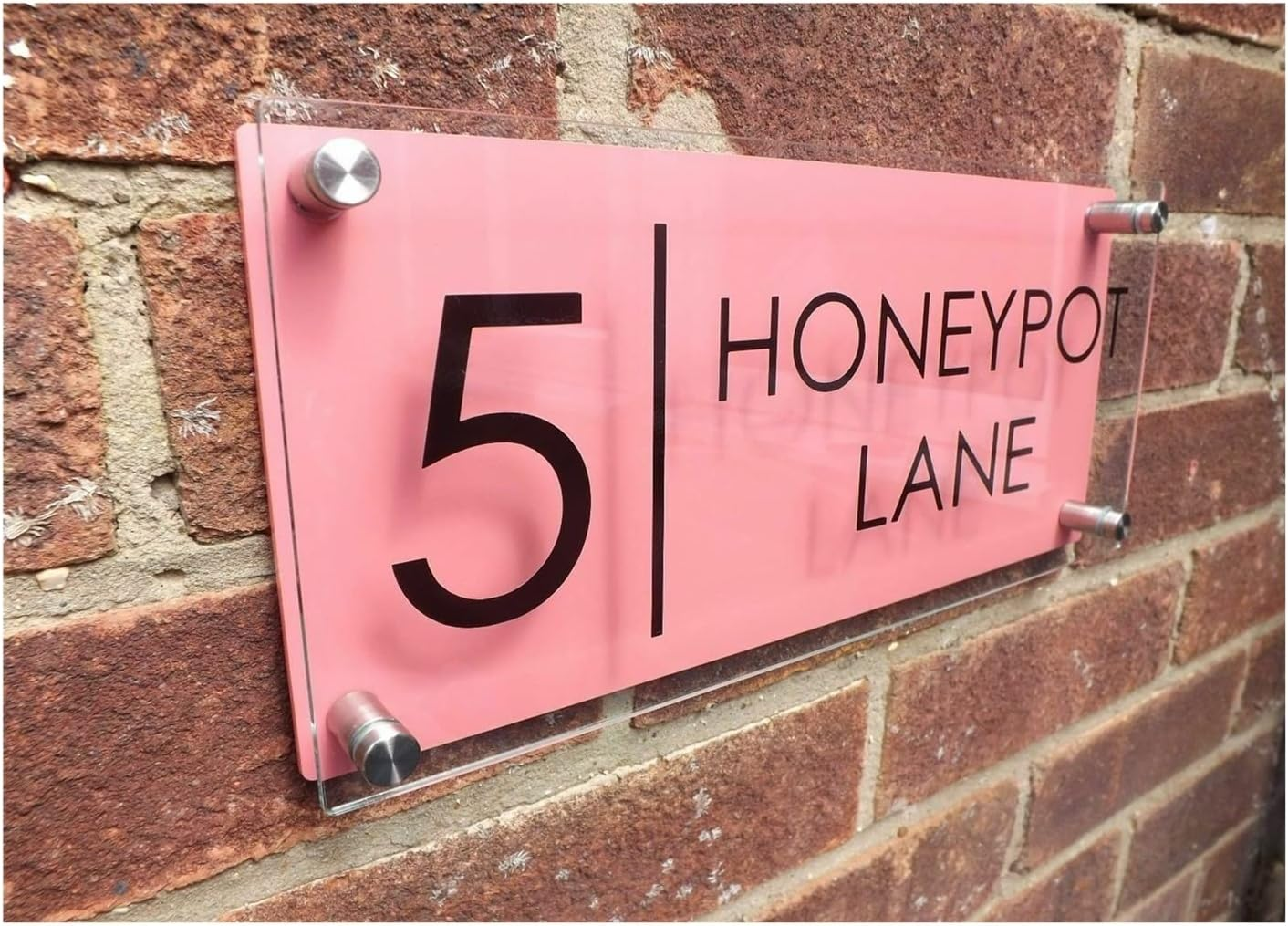 House Numbers for Outside, Personalized Classic House Sign Door Number Street Address Plaque Modern Glass Effect House Number (Color : Black, Size : 14Cm*30Cm)