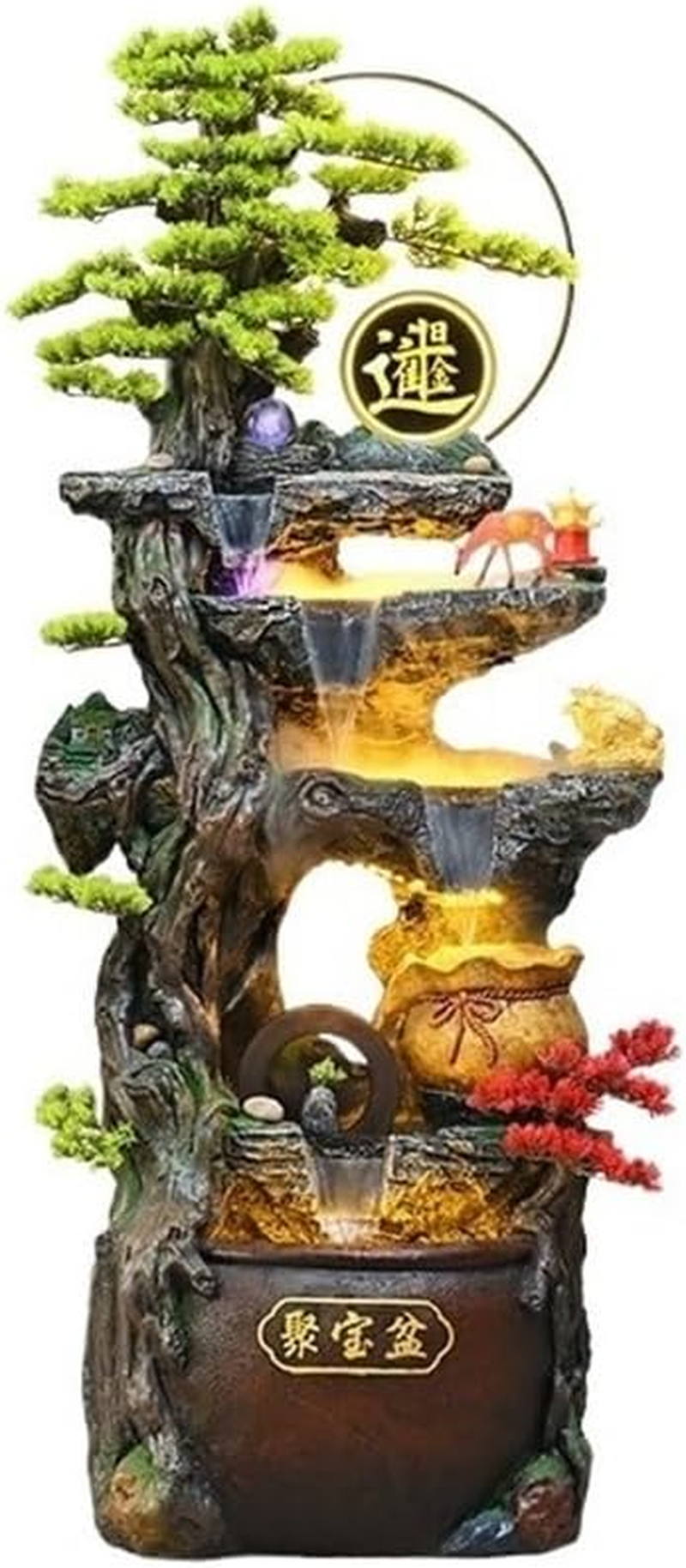 Outdoor Fountain Rockery Flowing Water Fountain Ornaments Feng Shui Wheels Attracting Wealth Large Office Opening Gifts Scenery image number 2