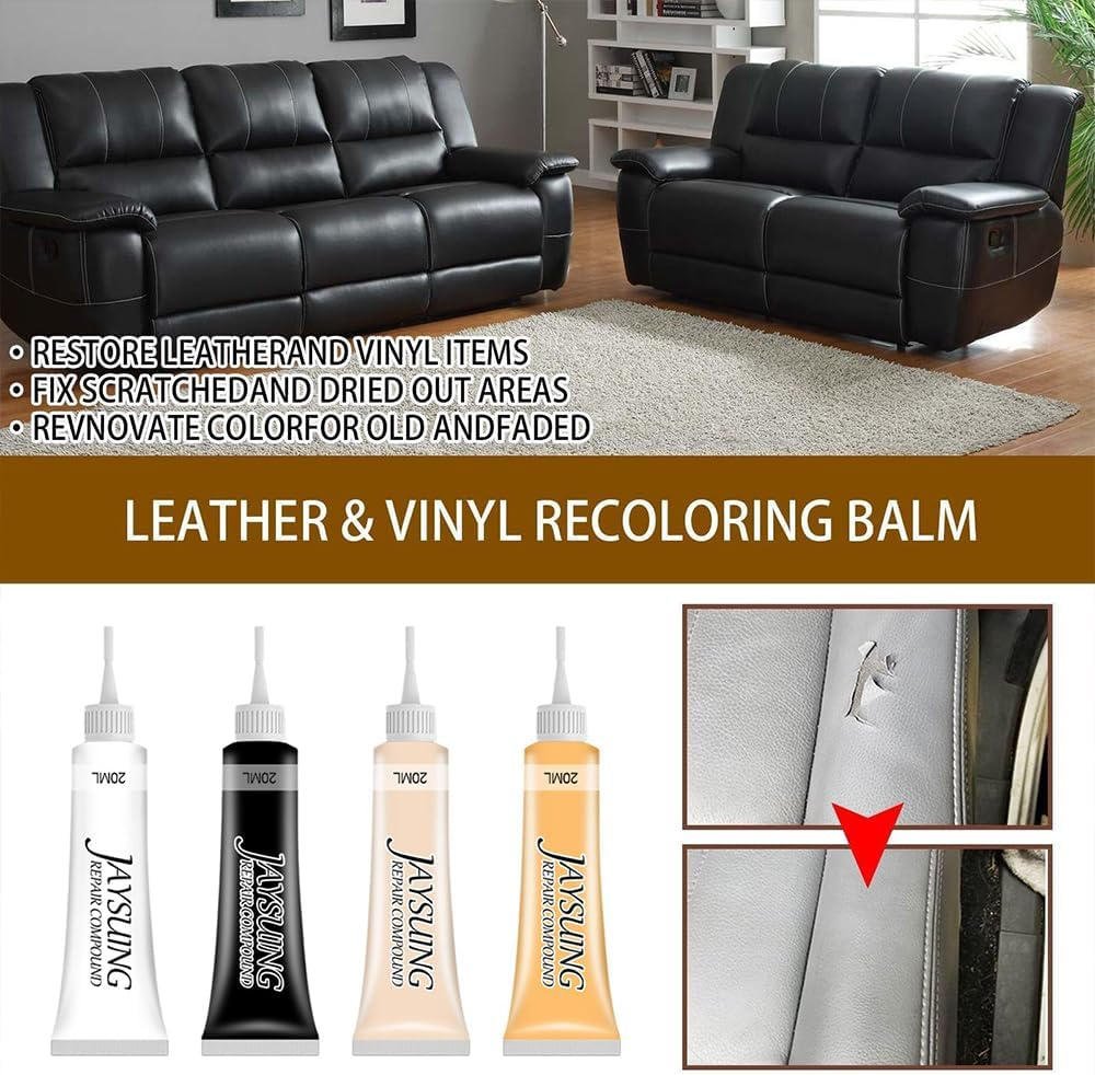 Advanced Leather Repair Gel Filler Restore Car Seat Sofa Scratch Rips Holes AU Black - White image number 4