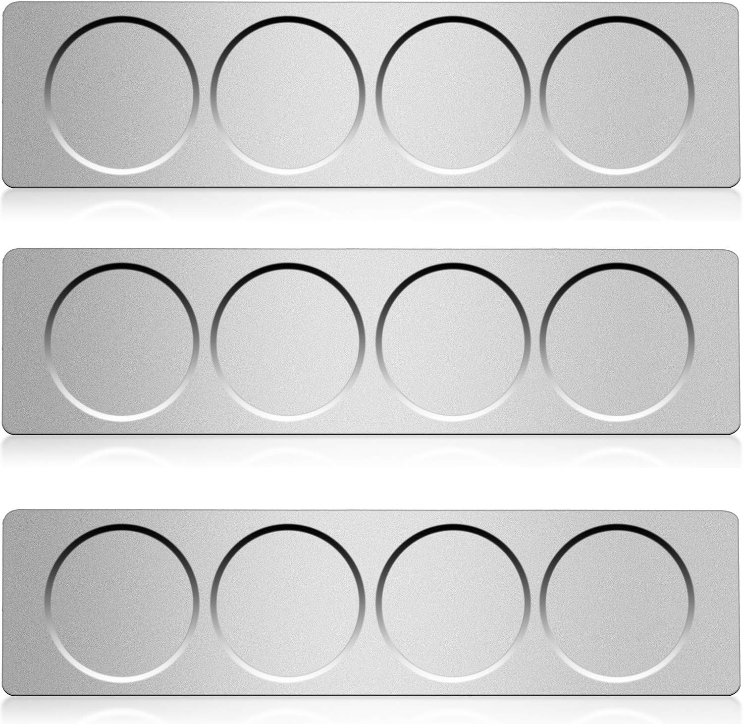 Chengu 3 Pieces Stainless Steel Wall Plate Base Wall Mounted Base for Home Magnetic Spice Jars Supplies Kitchen image number 6