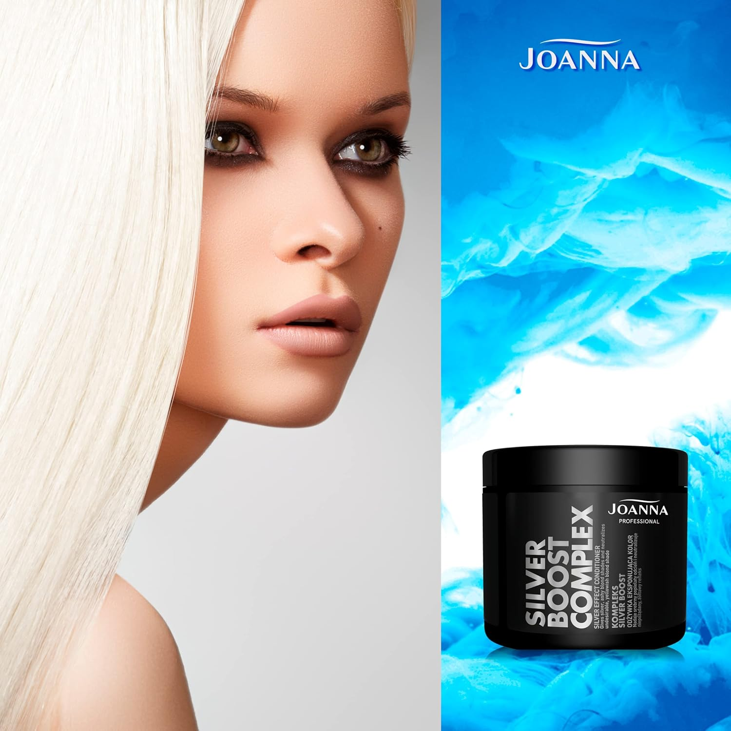 JOANNA Professional Silver Boost Complex - Hair Conditioner for Women - Colour Improving Conditioner - Neutralisation of Unwanted Yellow Tones - Silver Cool Reflections - Content 500 G image number 6