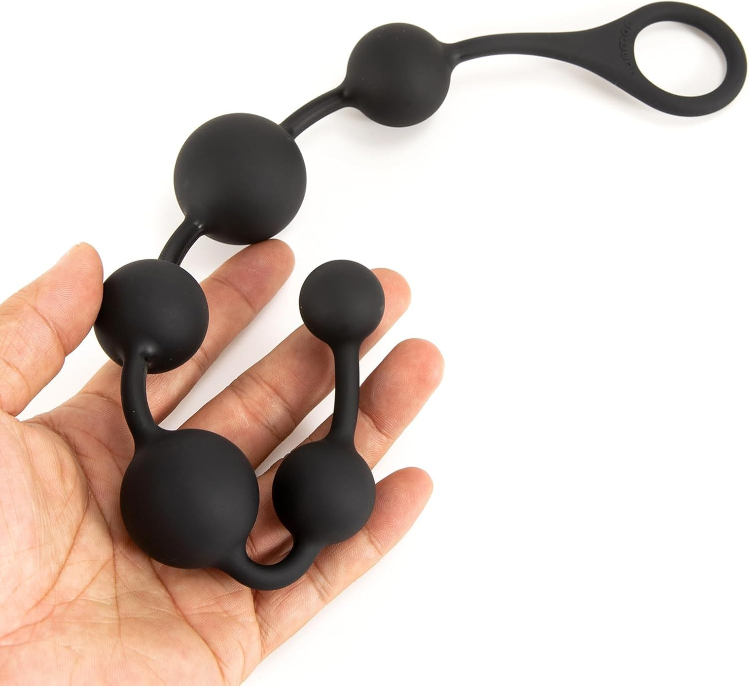 1 Pcs Anal Beads BDSM Gradual Size Increase Spherical Anal Plug Sex Toy,Safe Pull Ring a Pull Rod Cleanable Anal Toy,For Both Men and Women - Black image number 6