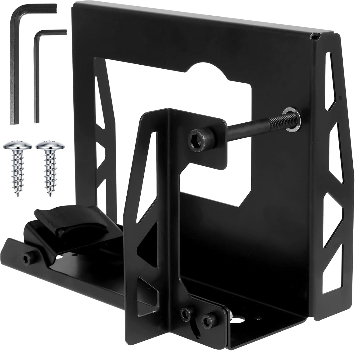 Abizarch Electric Planer Flip Support Steel Electric Planer Mount Bracket with 2 Adjustable Wrench and 2 Fixing Screws Sturdy Electric Planer Stand Portable for Most Electric Planer image number 3