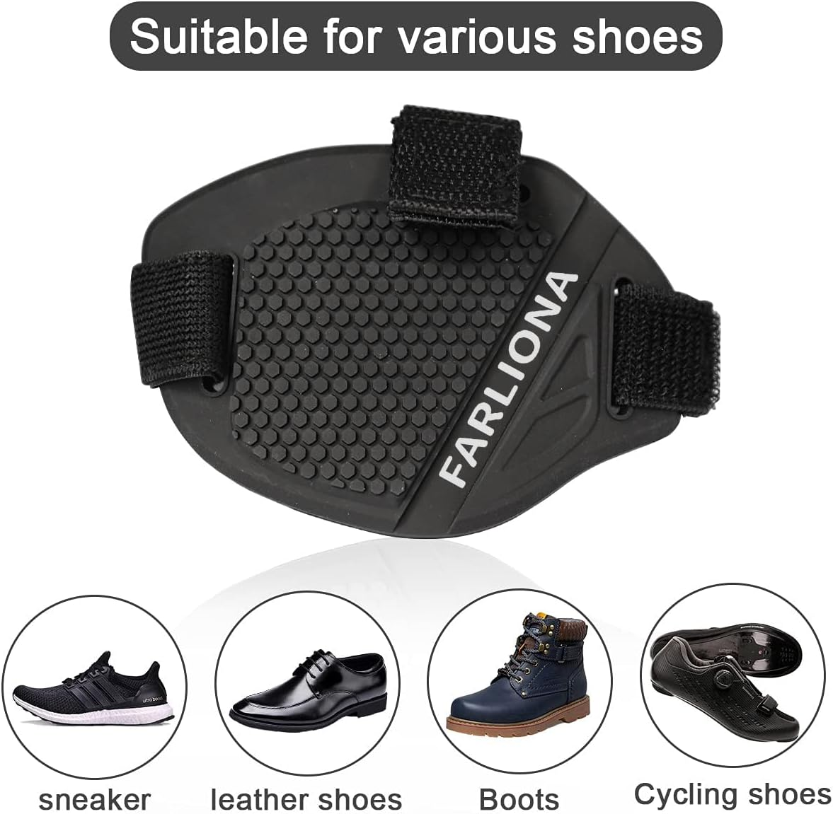 Motorcycle Motorbike Shift Pad, Shoe Boot Cover Protector, Useful Gear Shifter Accessories, Black, Medium image number 1