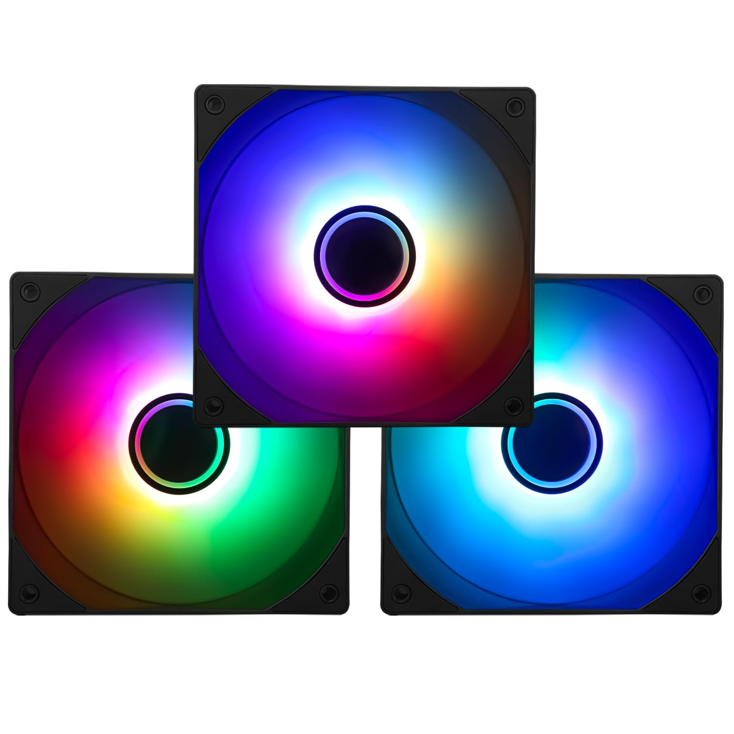 Thermalright TL-C12B-S V3 120Mm ARGB CPU Fan, with 1500RPM Speed, Black Computer Case Fan, Quiet 4Pin PWM PC Fan, for S-FDB Bearing CPU Cooler Fan,With ARGB Mirror Light Effect (3 Packs) image number 2