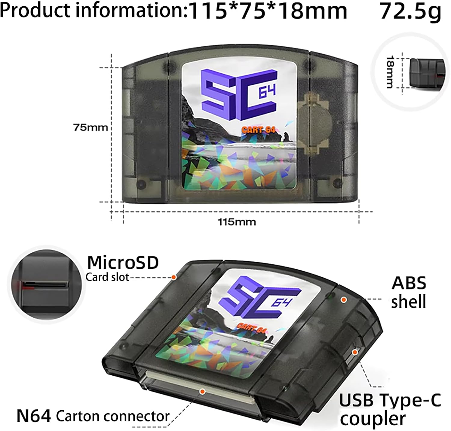 N64 Games Cartridge 800-In-1 N64 Games, Enhanced Cartridge with 64DD Emulation, Includes 32GB Pre-Loaded Game Memory Card, Suitable for Nintendo 64 N64 Video Game Console image number 5