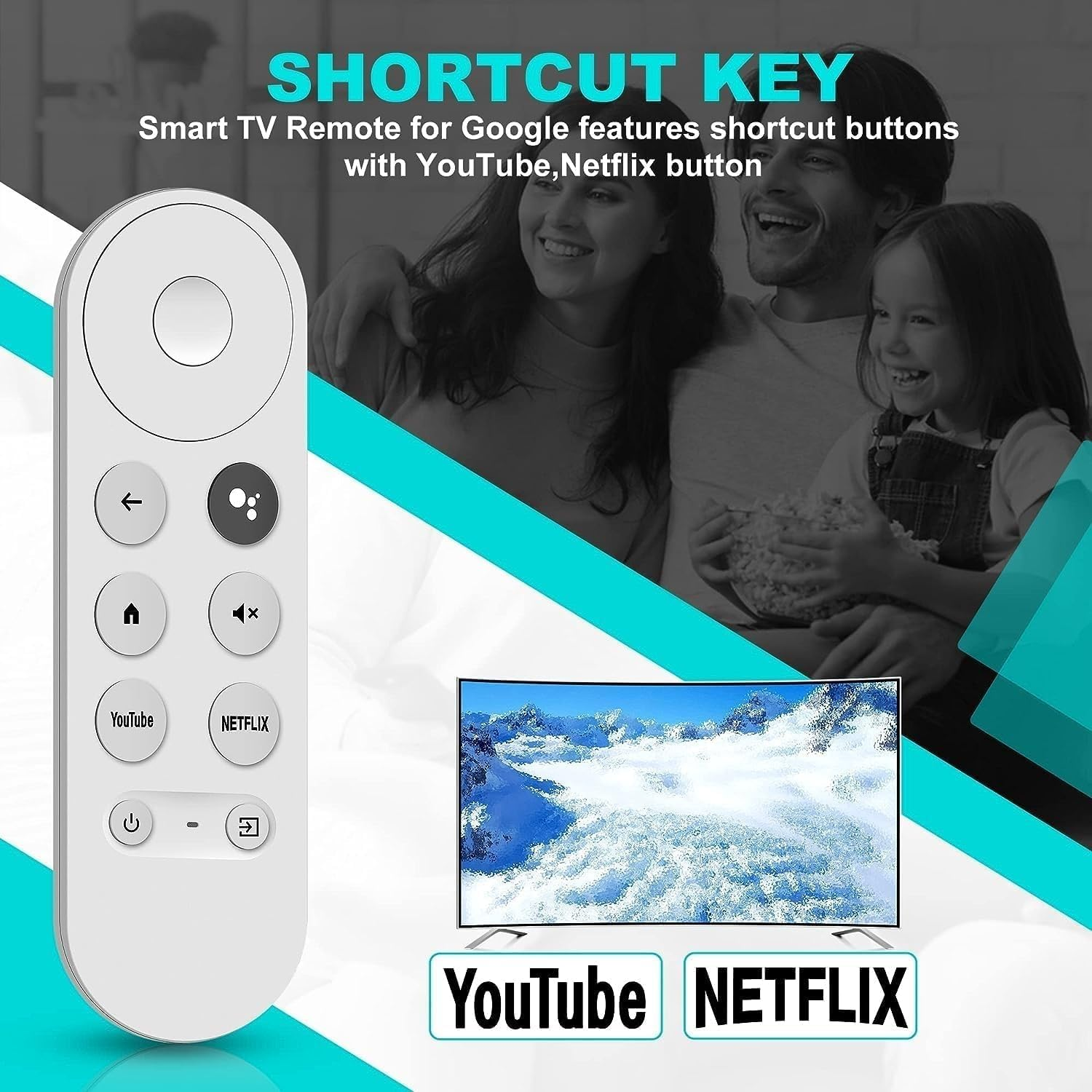 QIQIAZI Replacement Remote for Google Chromecast 4K Snow Streaming Media Player G9N9N Voice Remote Control for Google TV GA01920-US GA01919 image number 1