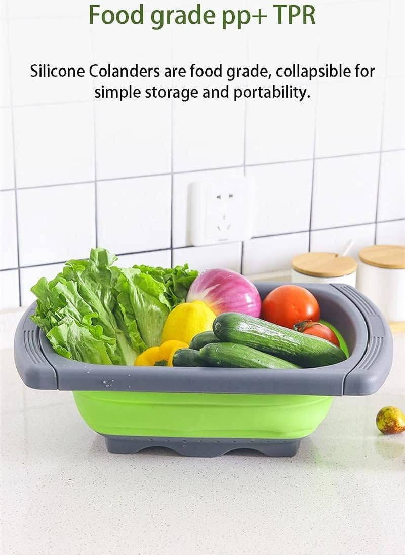 Aparna Kitchen Collapsible Colander Strainer (6- Quart Capacity) &ndash; Folding Food Strainer with Extendable Handles &ndash; Perfect for Draining Pastas, Vegetables & Fruits &ndash; over the Sink Strainer image number 1