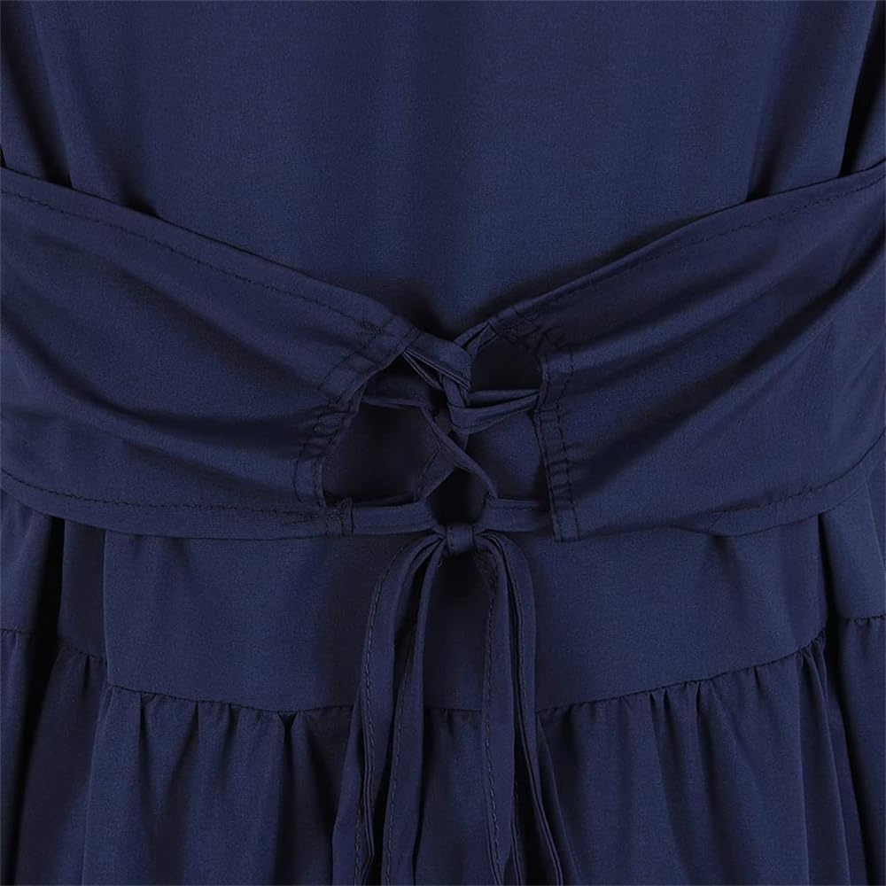 AUTOWT Renaissance Costumes for Women, Fairy Gothic Gown Chemise Peasant over Dresses, Medieval Irish over Dress, Trumpet Long Sleeve Chemise Boho Outfit for Halloween Cosplay Party Lady Maxi image number 3