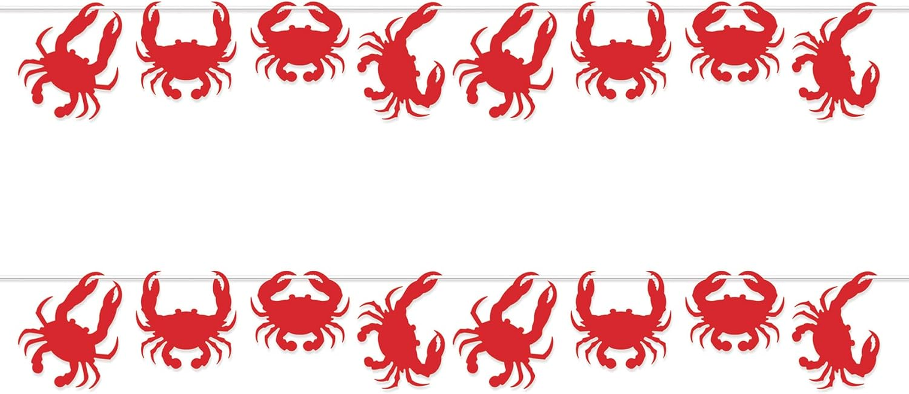 Beistle 2 Piece Crab Decorations Banners for Luau Theme Nautical Beach D&eacute;cor under the Sea Party Supplies, 8" X 6', Red