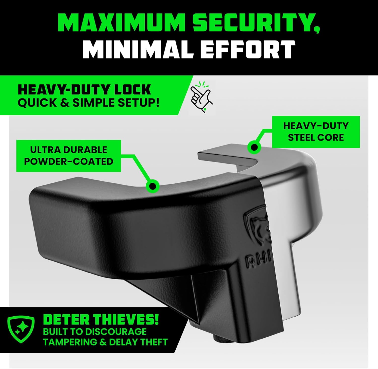 Rhino USA Trailer Hitch Lock Kit (For 2-5/16" Trailers) Heavy Duty anti Theft Trailer Coupler Locks for RV, Camper, Trailer, Boat, Caravan - Reinforced Solid Steel Tow Lock for Trailer Tongue image number 1