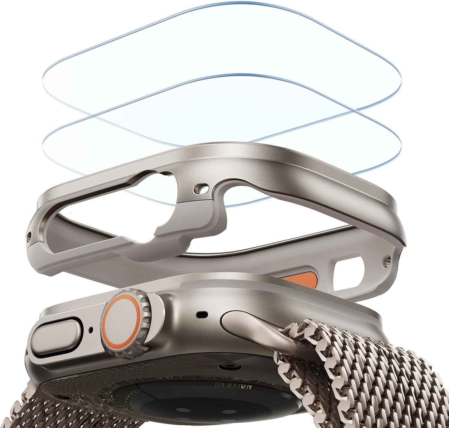 ESR for Apple Watch Ultra 3/2/1 Case with Screen Protector 49Mm (2025/2024/2023/2022), Military Grade Protection, Aluminum Alloy Case with 2 Pack Armorite Glass Protector Set, Stay Original, Titanium