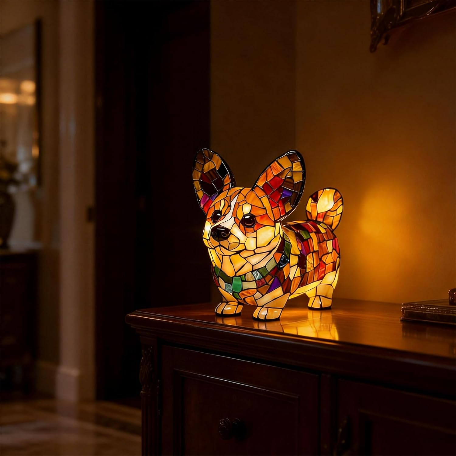 TZQFROCE Corgi Lamp Cute Vintage Table Lamp Dog Series LED Lamp Pet Decorative Lamp 3D Table Lamp Home Decor for Bedroom Lighting for Dog Lovers image number 4