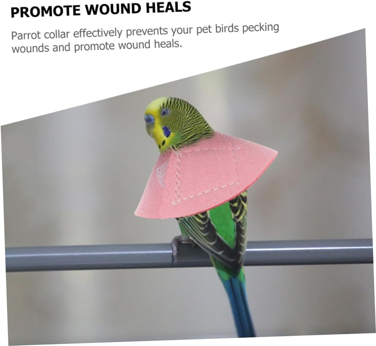Fokmuaex Microfiber Leather Bird Collar - Soft Anti-Biting Neck Protector for Parrots & Pet Birds, Adjustable Comfortable Elizabethan Collar(1Pcs) image number 5