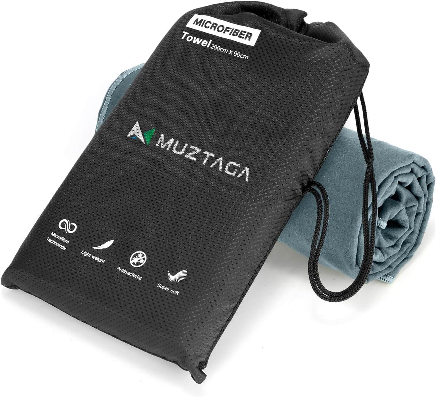 Microfiber Beach Towel-Perfect for Travel, Sports, Camping, Swimming, Yoga, Gym- Quick Dry, Sand Free, Compact, Lightweight, Absorbent (Blue, Large (160X90Cm, 63X35&rdquo;))