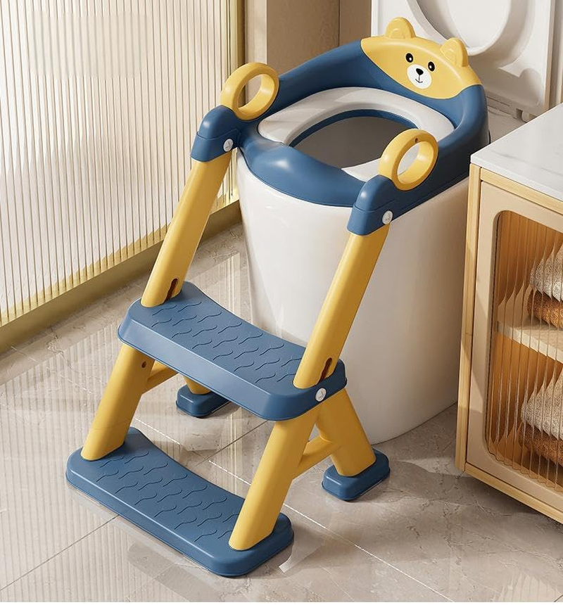 Toddler Toilet Seattoilet Stool, Upgrade Toddler Toilet Seat for Kids Boys Girls, 2 in 1 Potty Training Toilet for Kids, Splash Guard Anti-Slip Pad Step Stool image number 6