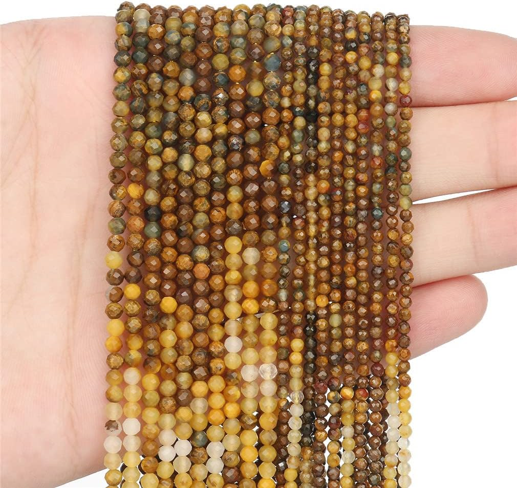 Natural Stone Faceted Agate Fluorite Jades Small Gem Beads for Jewelry DIY Making Bracelet