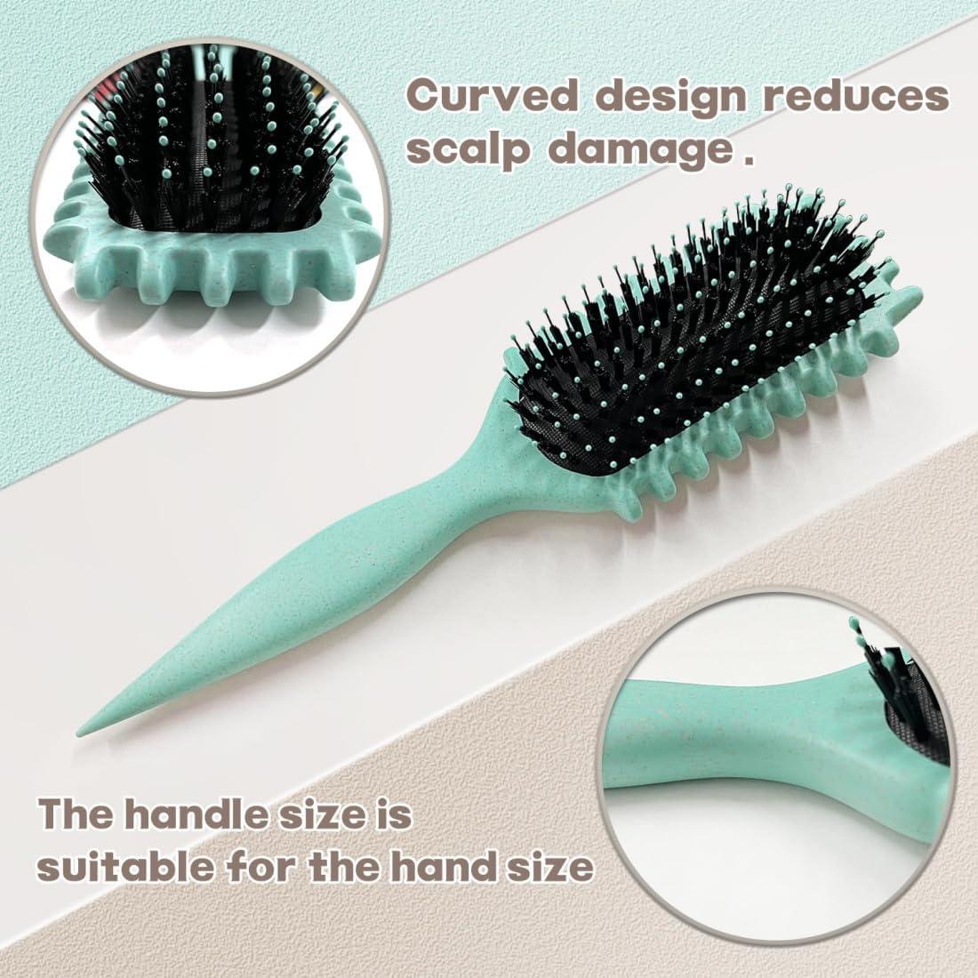 Curl Hair Brush, Curl Define Styling Brush, 2024 Bounce Curl Brush, Hair Brush for Detangling, Shaping & Defining Curls (Green) image number 4
