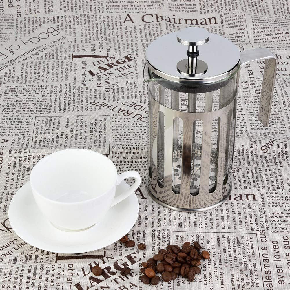 Haofy Thickened Borosilicate Stainless Steel Glass French Press Filter Coffee Pot Household Coffee & Tea Maker Pot Percolator, Brewer with Superior Filtration (350ML) image number 3