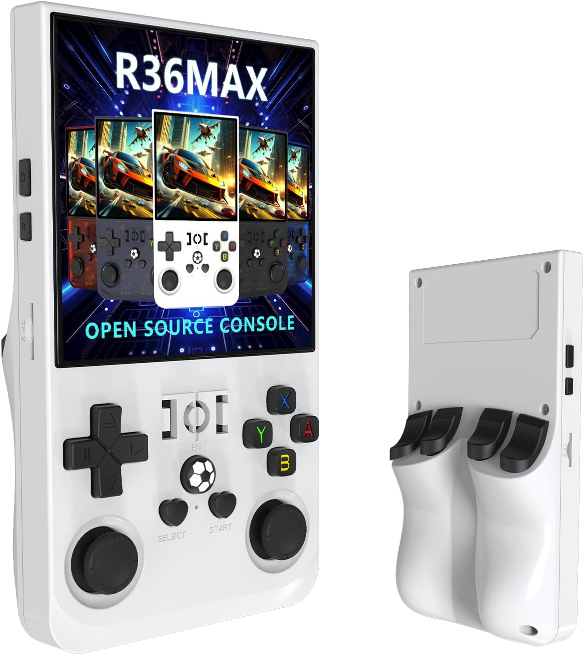 2025 New R36MAX Retro Game Console,Portable Handheld Video Game Console, 4.0-In 4K HD IPS Screen with 128G Built-In 18000 Classic Games, Open Source Linux System (White, 128) image number 2
