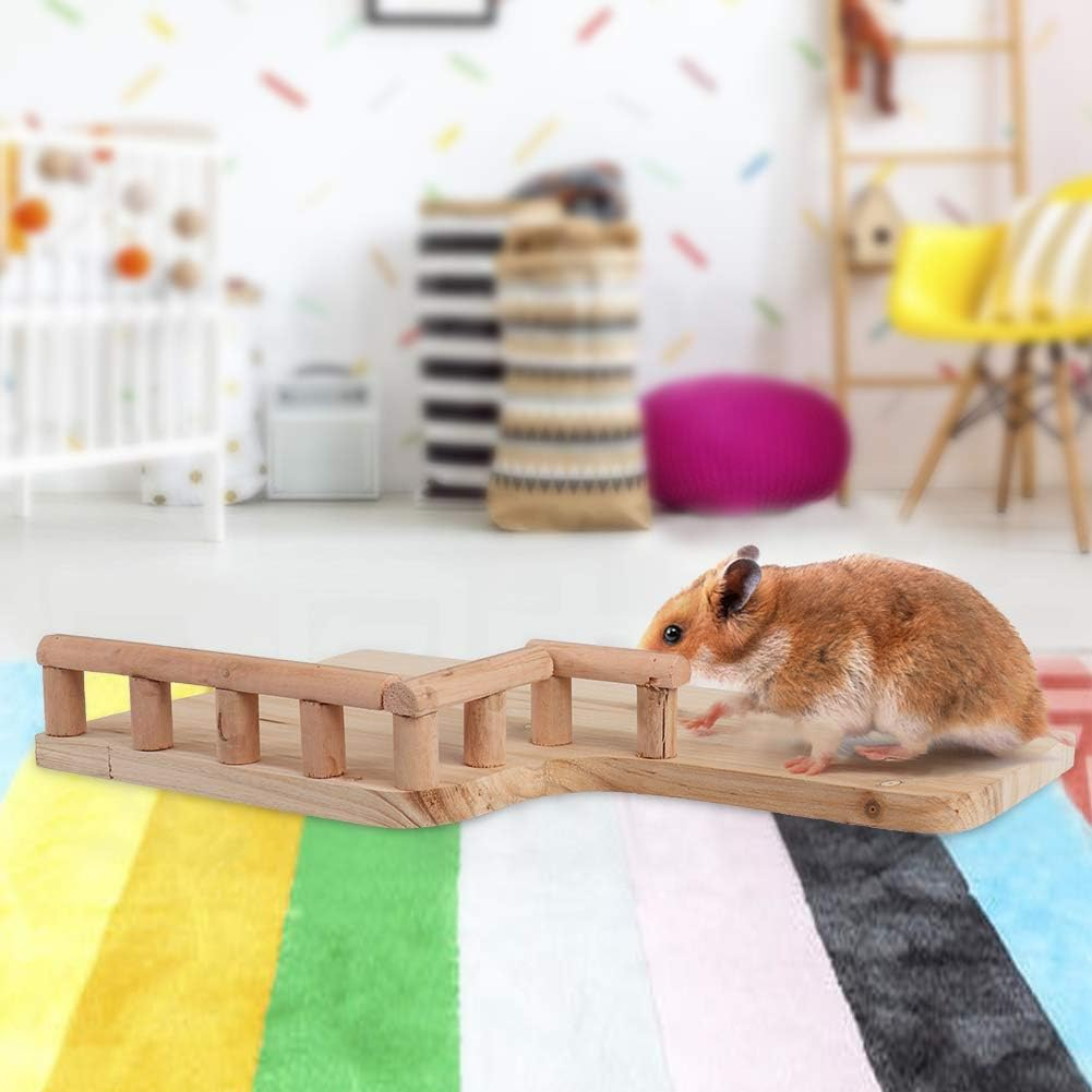 Wooden Corner Platform Shelf Rest, Wooden Parrot Hamster My Neighbor Totoro Birdcage Stands Hamster Climbing Small Pet Cage Accessories Toys image number 2