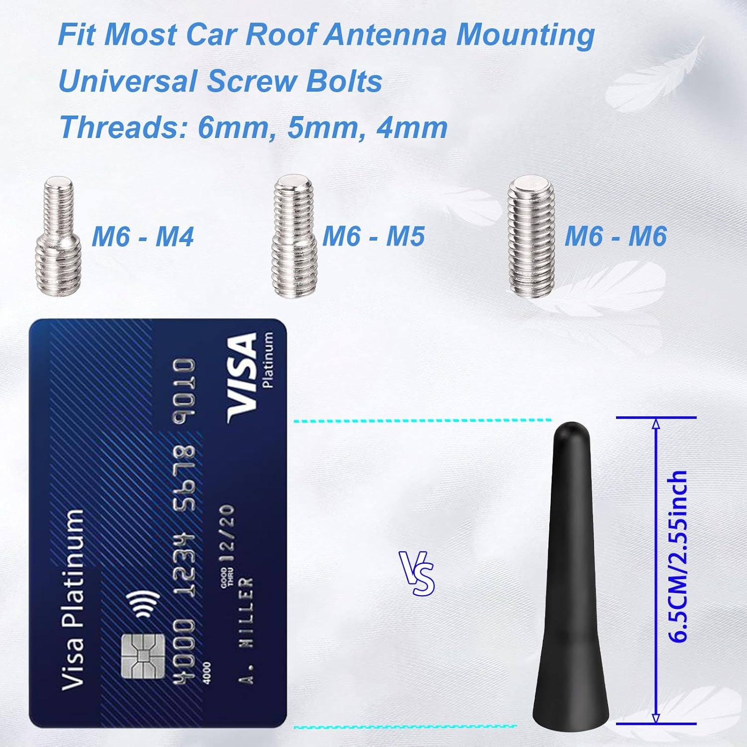 AQTAQ Universal Vehicle Roof Mount Short Car Antenna AM FM Antenna Car Roof Antenna Car 6.5Cm/2.5 Inch Mini Car Radio Antenna Compatible with Toyota Honda Subaru GMC Chevrolet Nissan Ford Jeep Etc