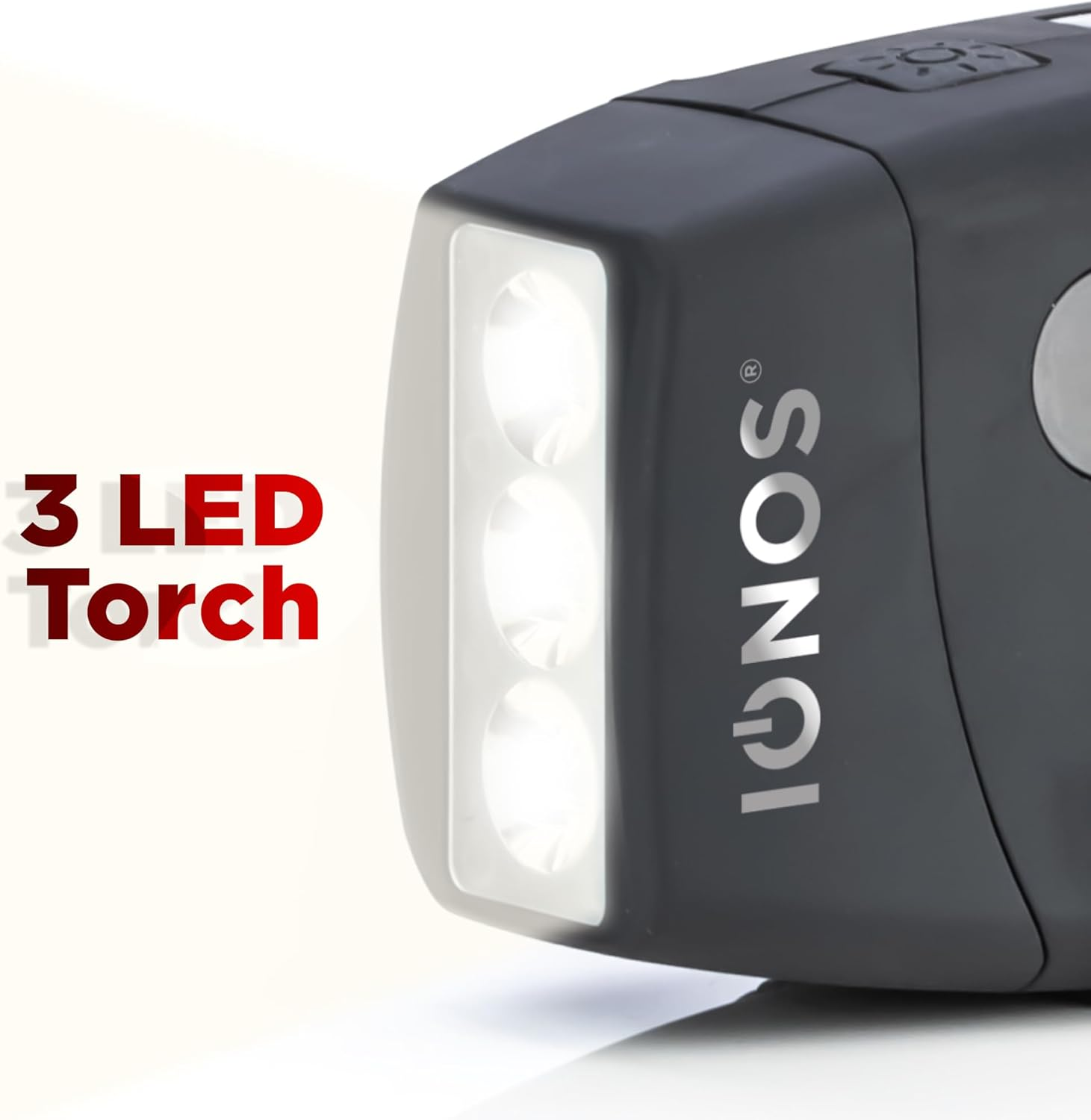 Status IONOS Multifunctional Portable Wind up Radio, FM/AM/WB, Solar and Hand Crank Powered, 3 LED Torch and USB Charging, 4.5Hr Playtime, Emergency and Outdoor Essential, Black, ALMERE1PKB6