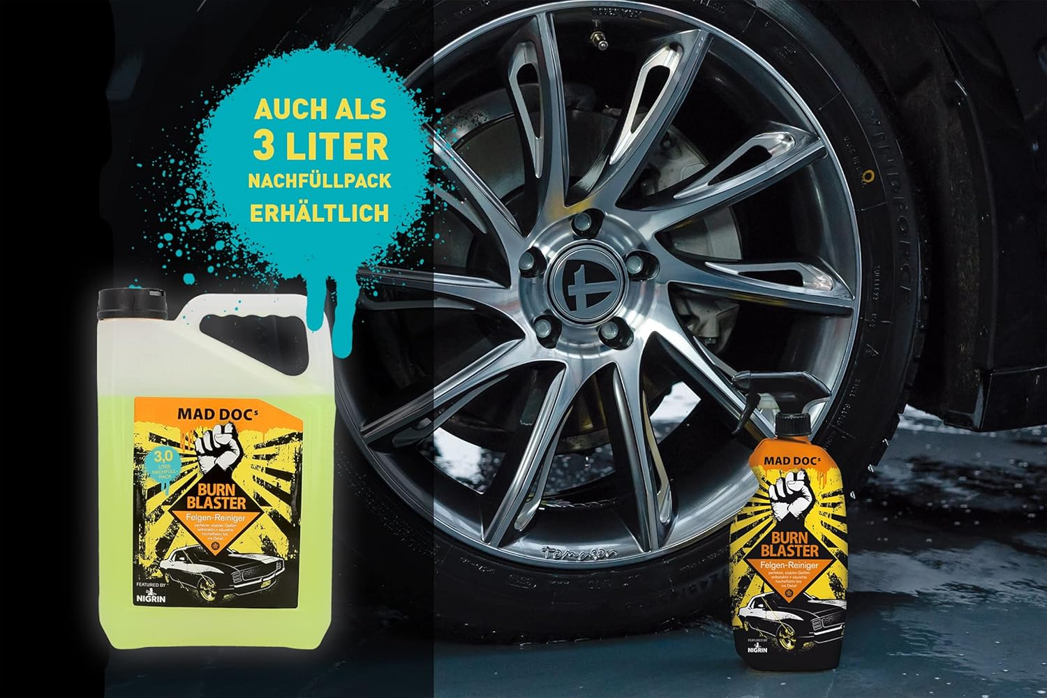 NIGRIN MAD Docs Burn Blaster Wheel Cleaner for Polished, Chrome-Plated and Matte Steel and Alloy Rims, 750 Ml image number 6