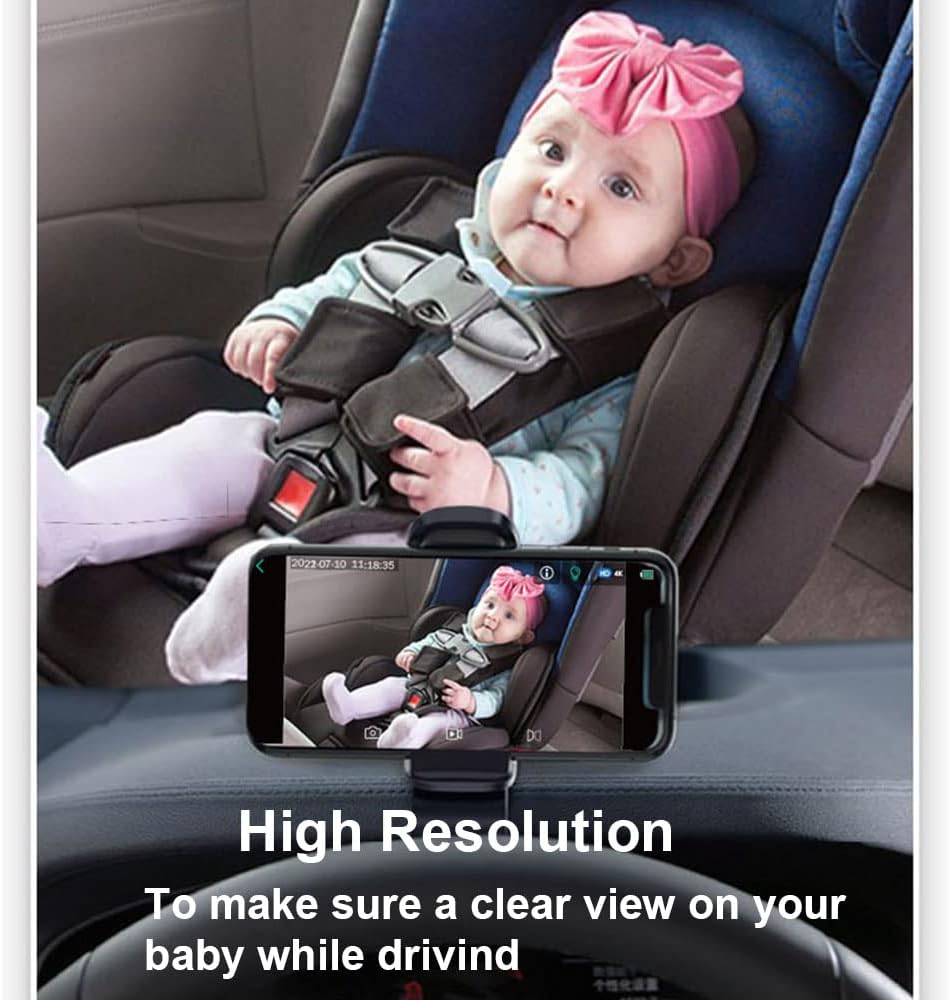 Sazak Wifi Baby Car Monitor Wireless Monitor Camera for Baby Rear Facing Seat 360&deg; Rotation USB Powered Baby Car Mirror Camera image number 5