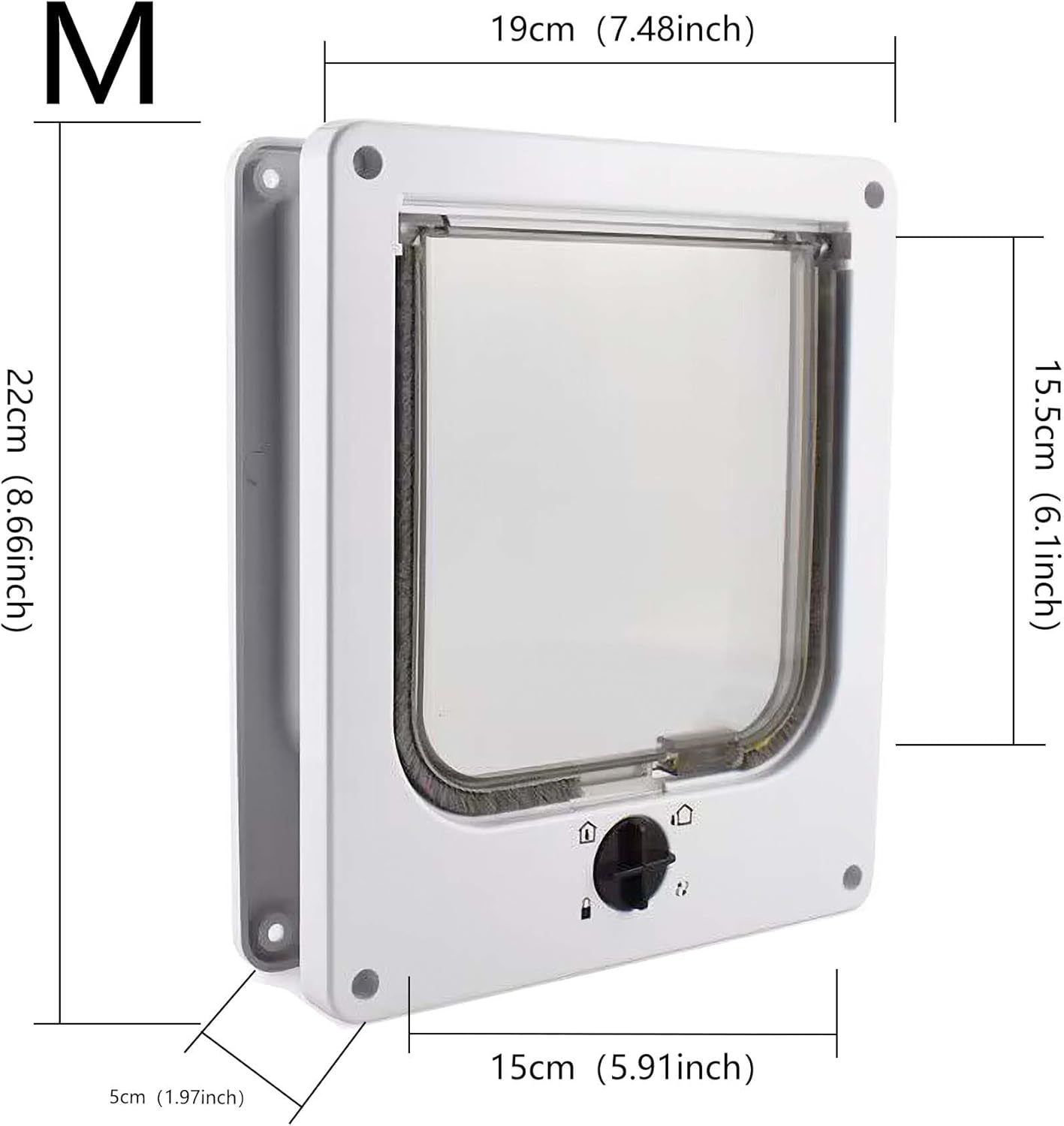 Cat Flap, 4-Way Twist Lock Pet Door for Small Dogs and Cats image number 4