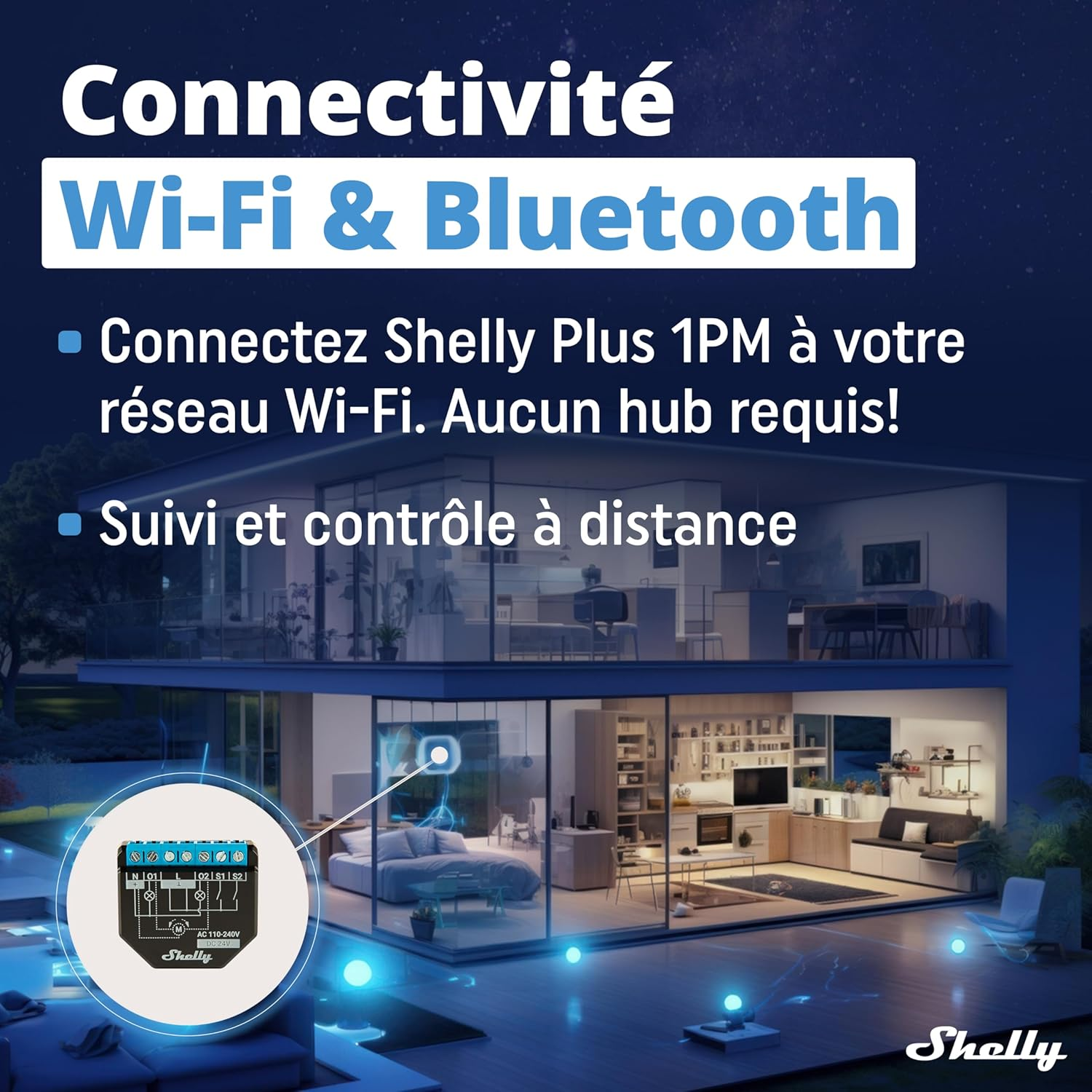 Shelly plus 2PM (16A) - 4 Pack | Wifi & Bluetooth 2 Channels Smart Switch with Power Metering | Home Automation | Roller Shutter Remote Control | Alexa & Google Home Compatibility | Ios Android App image number 2