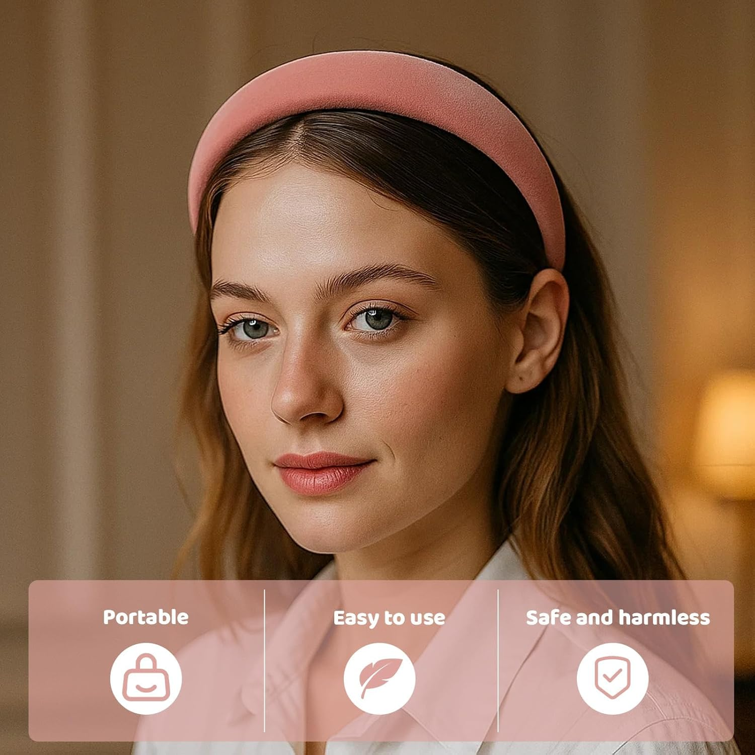 Pack of 4 Wide Velvet Headbands, Wide Velvet Headbands, Band Headbands, Hard Headbands, Non-Slip Hard Headbands for Women and Girls